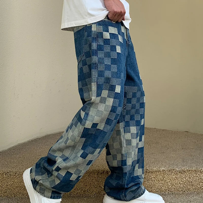 Jean à Pixels Carreaux