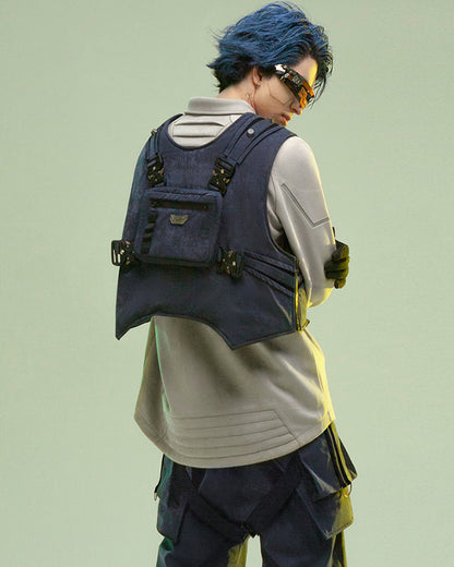 Gilet de Cargo Futuriste Double Face