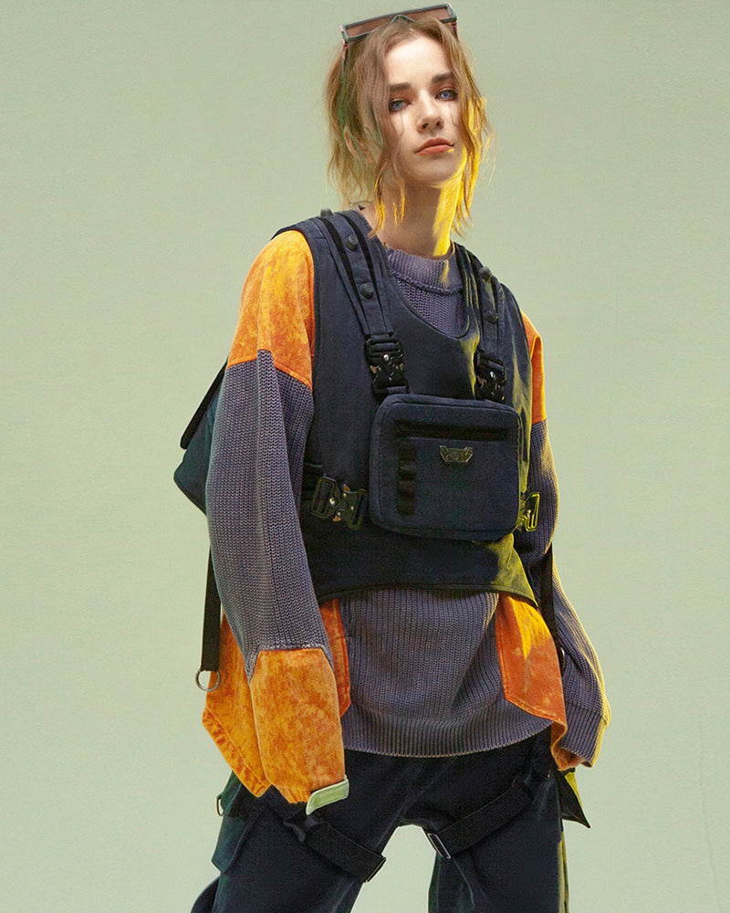 Gilet de Cargo Futuriste Double Face