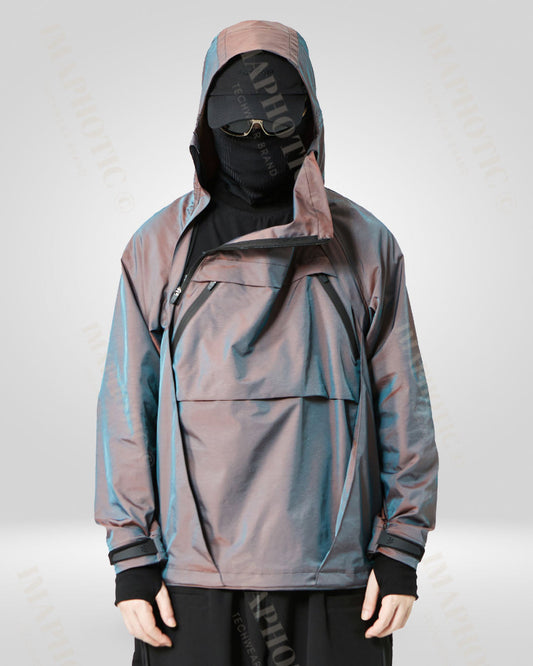 Veste coupe-vent à capuche transformable