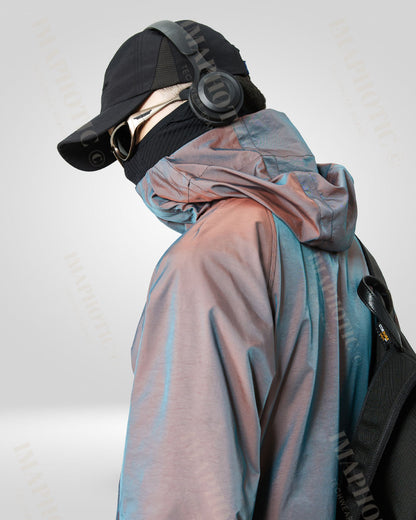 Veste coupe-vent à capuche transformable