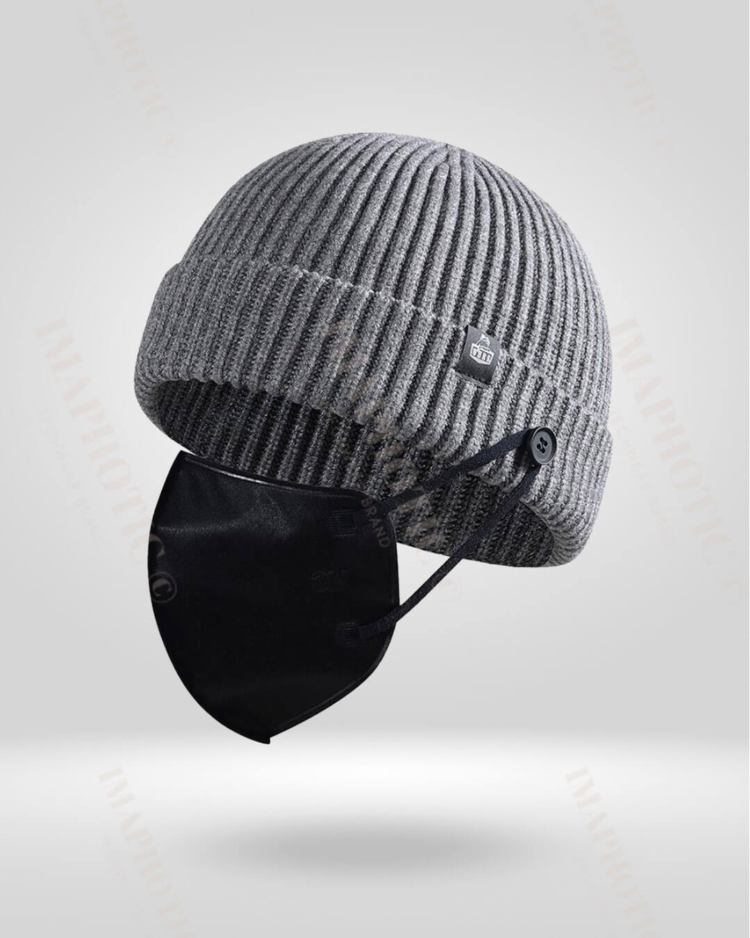 Bonnet en Tricot Côtelé Boutonné