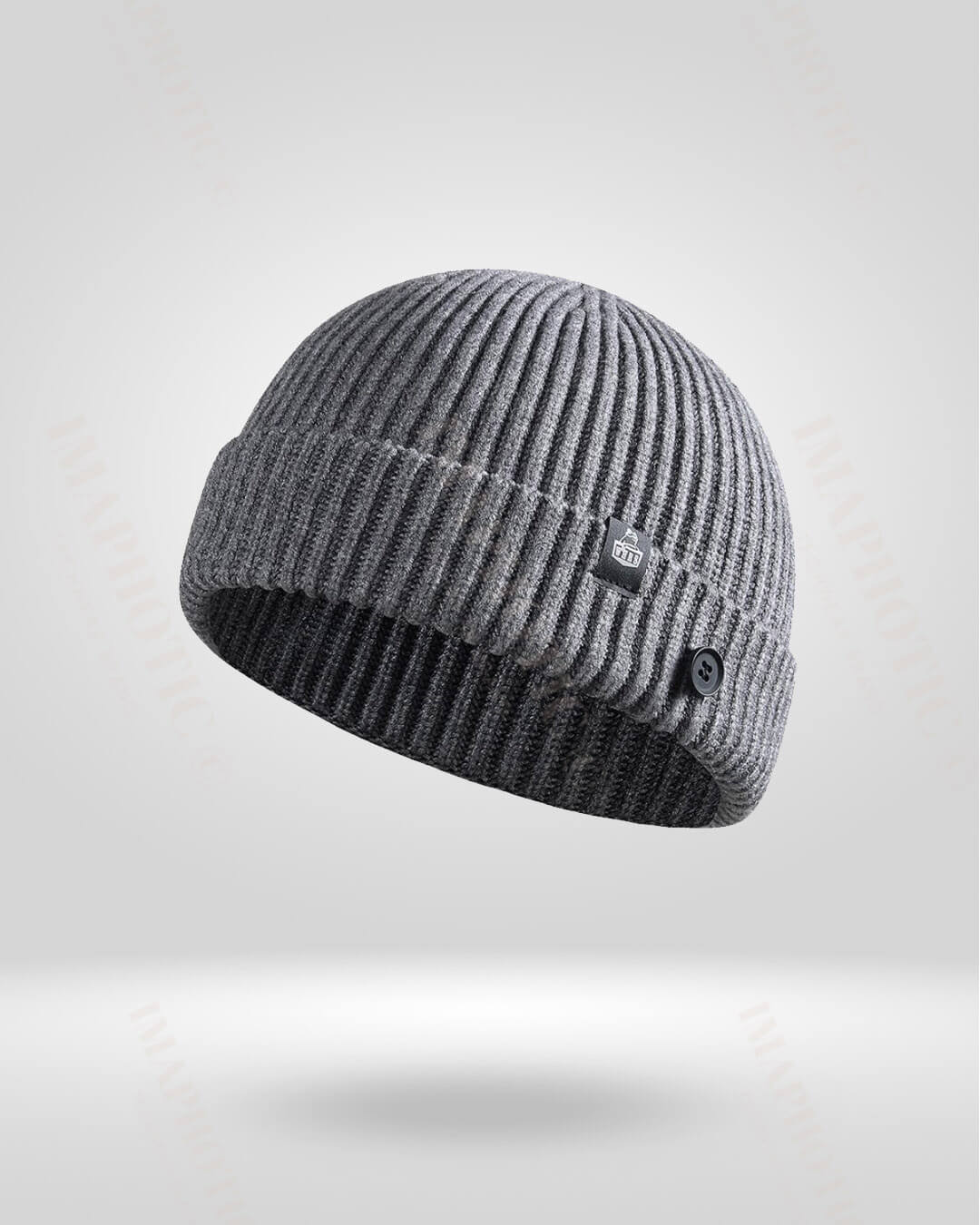 Bonnet en Tricot Côtelé Boutonné