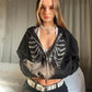 Sweatshirt à Strass en Squelette