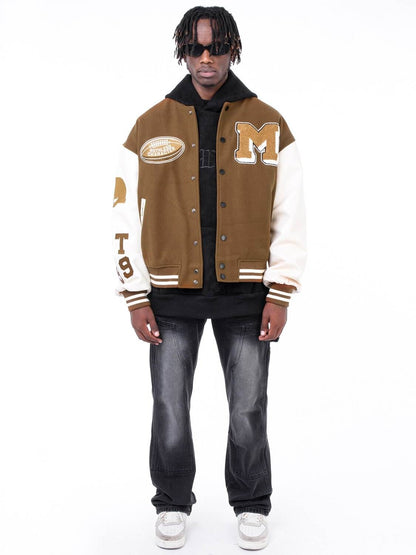 Veste varsity marron