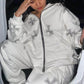 Hoodie avec Croisé en Strass Brillant
