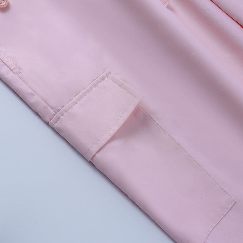 Pantalon cargo parachute rose