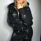 Hoodie avec Croisé en Strass Brillant