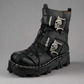 Bottes de Biker avec Crâne en Relief