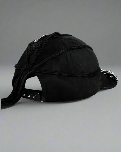 Casquette Tressée Noire Épaisse