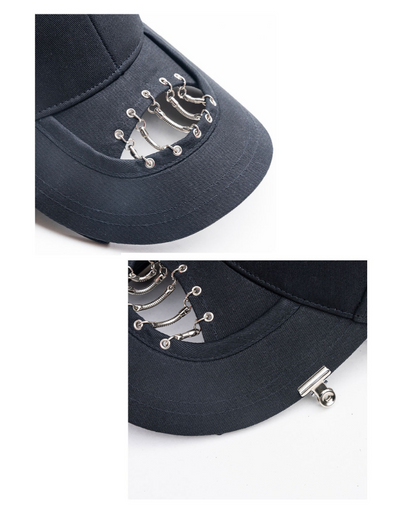 Casquette Noire Chaîne Creuse