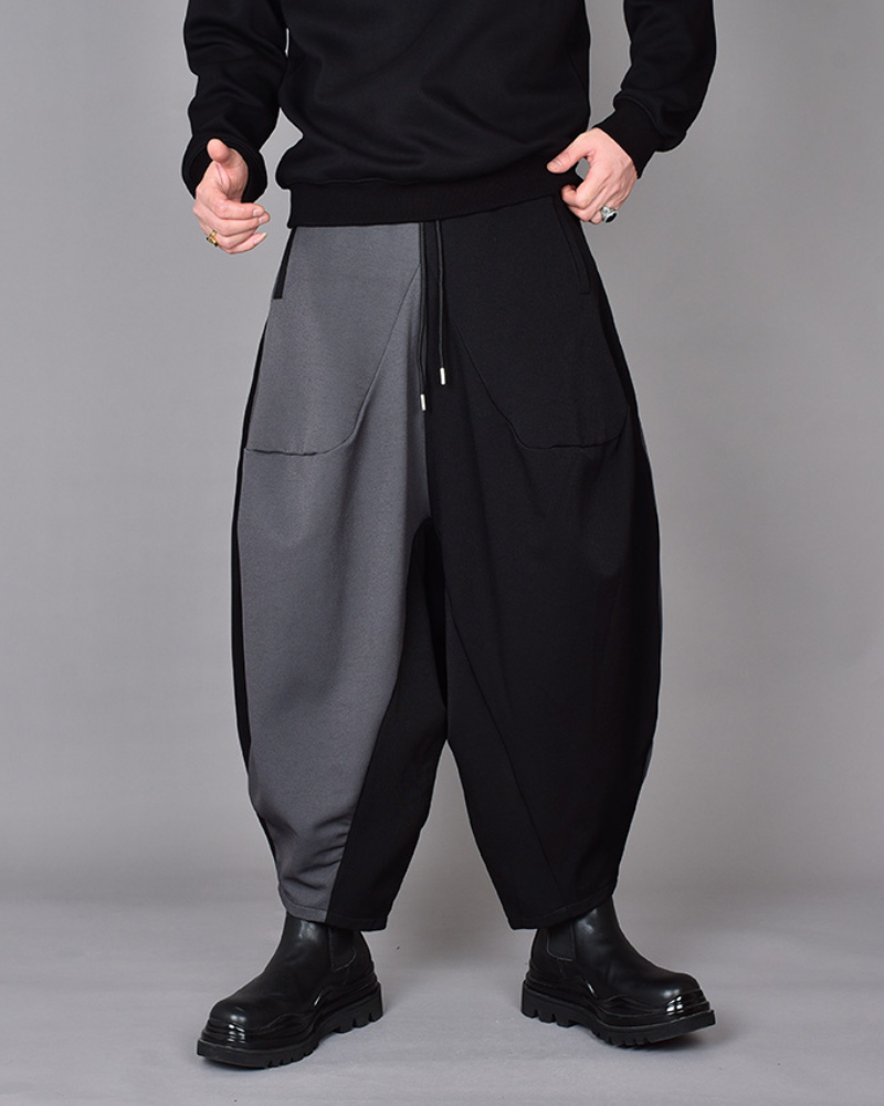 Pantalons Harem Colorblock Chic
