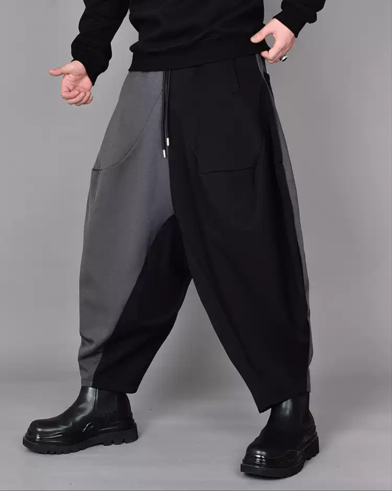 Pantalons Harem Colorblock Chic
