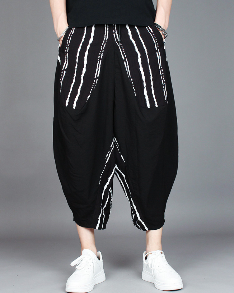 Pantalons Harem Colorblock Chic