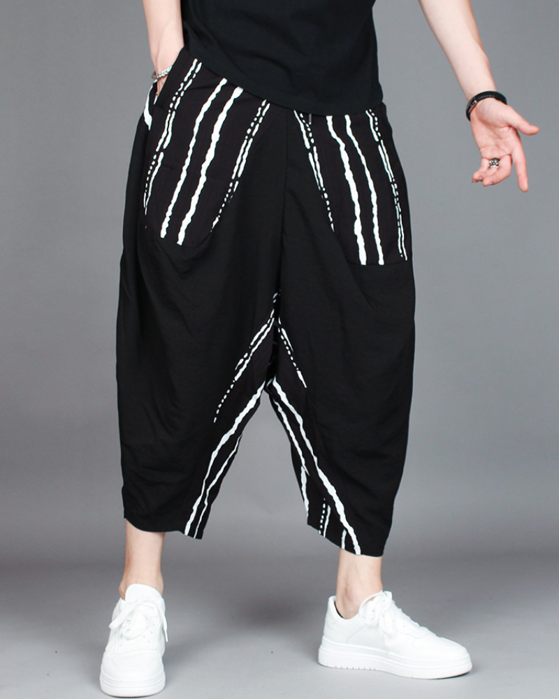 Pantalons Harem Colorblock Chic