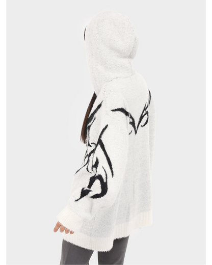 Cardigan à Capuche Noir Élégant