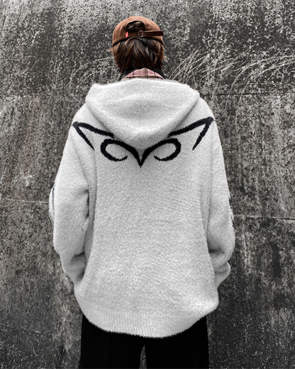 Cardigan à Capuche Noir Élégant