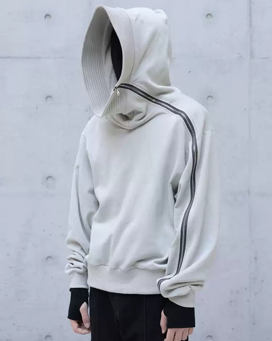 Haut de Sweat à Capuche Zippé Asymétrique
