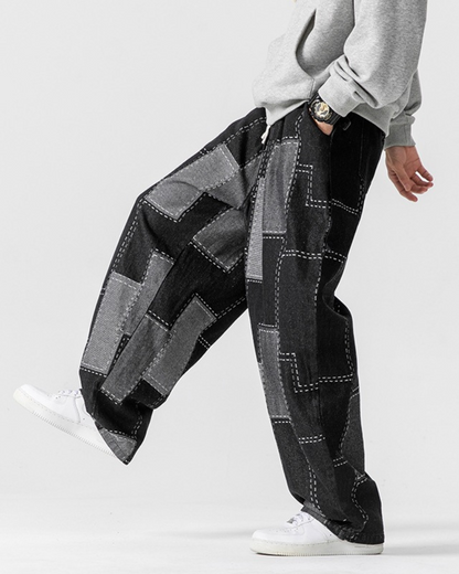 Pantalons Hakama à Carreaux Élégants