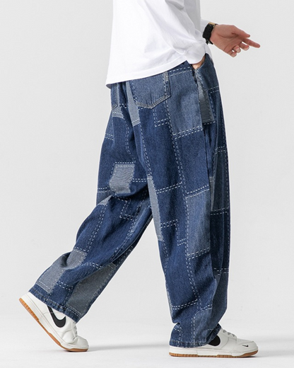 Pantalons Hakama à Carreaux Élégants