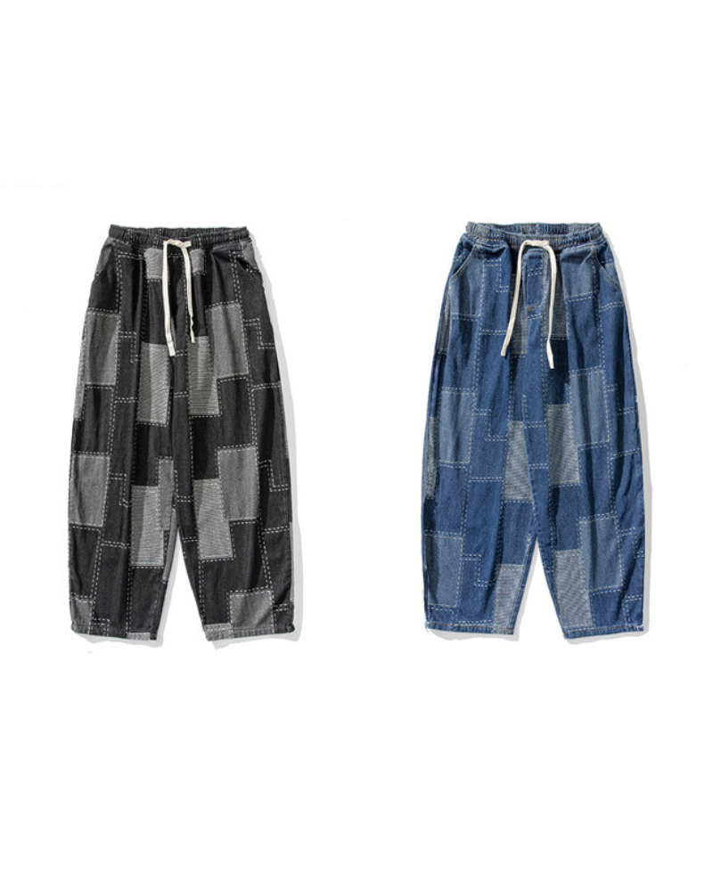 Pantalons Hakama à Carreaux Élégants
