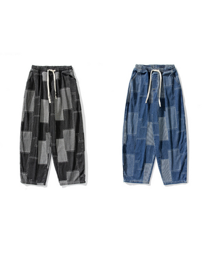 Pantalons Hakama à Carreaux Élégants