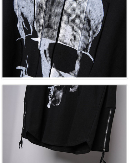 T-shirt à manches longues squelette effrayant