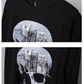 T-shirt à manches longues squelette effrayant