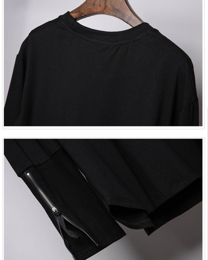 T-shirt à manches longues squelette effrayant