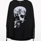 T-shirt à manches longues squelette effrayant