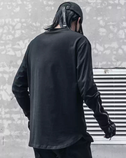 T-shirt à manches longues squelette effrayant