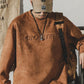 Hoodie Oversize en Suède Rétro
