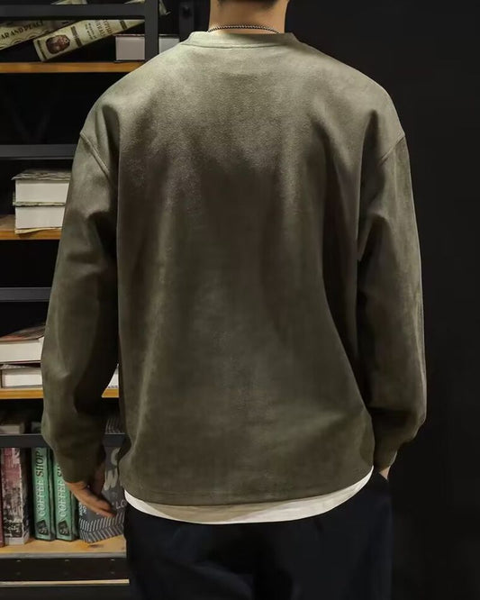 Hoodie Oversize en Suède Rétro