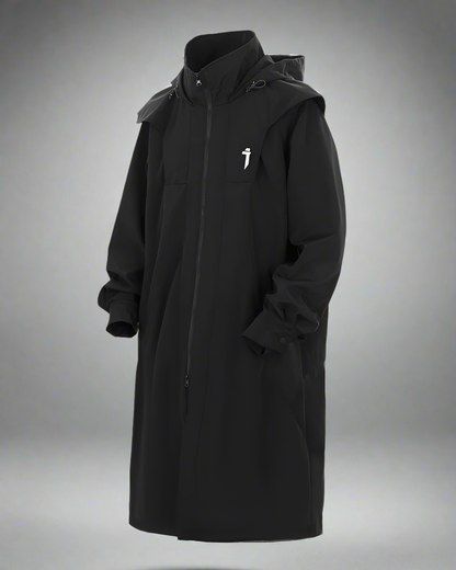 Manteau Long Chic à Double Zip