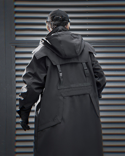 Manteau Long Chic à Double Zip