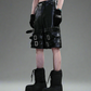 Shorts Tech en Cuir Audacieux