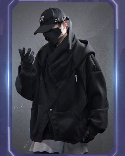 Hoodie à Col Roulé Superposé Chic