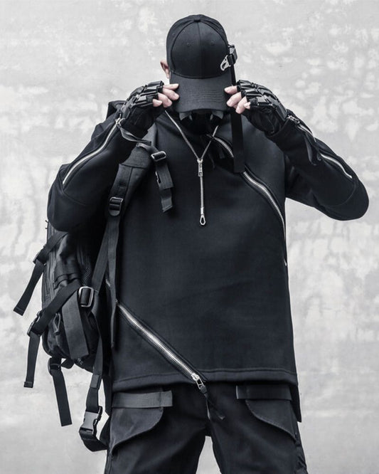 Hoodie à Double Zip Dynamique