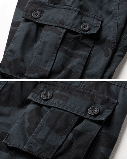 Pantalon Cargo Camouflage Noir Discret