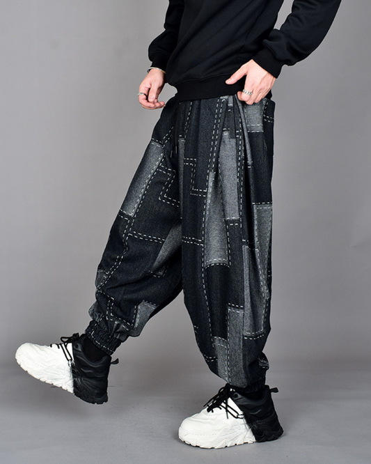 Pantalons Harem à Carreaux Chic