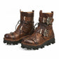 Bottes de Biker avec Crâne en Relief
