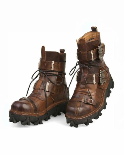 Bottes de Biker avec Crâne en Relief