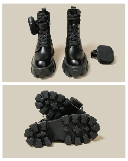 Bottes en Cuir Polyvalentes avec Poches