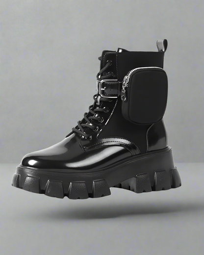 Bottes en Cuir Polyvalentes avec Poches