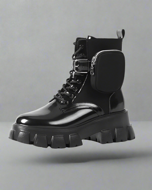Bottes en Cuir Polyvalentes avec Poches