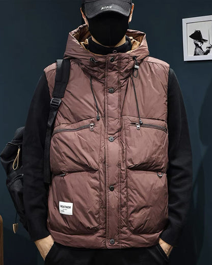 Gilet d'Hiver à Col Montant Élégant