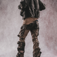 Pantalon Cargo Évasé Distressé Tendance
