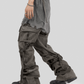 Pantalons Cargo Patchwork Stylés avec Bretelles