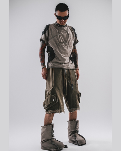 T-shirt en coton usé rétro