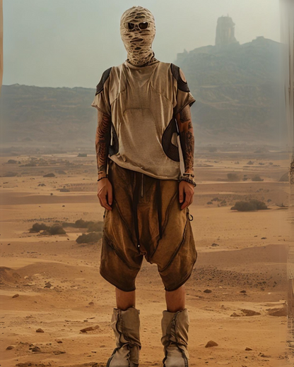 T-shirt en coton usé rétro